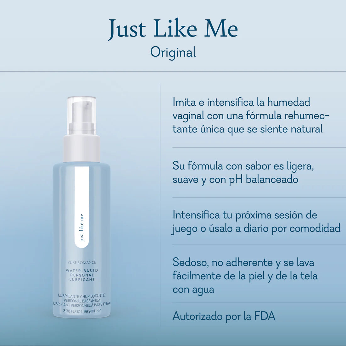 Lubricante a base de agua Just Like Me - Original